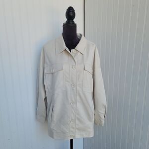 NWT Ador Blazer Womens Knit Jacket Sports Coat Beige Casual Ladies Oversized L